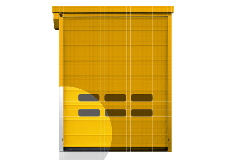 Porte industriali con sistema ad impacchettamento